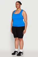 Womens Plus Seamless Square Neck Tank Top, 2X-3X