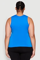 Womens Plus Seamless Square Neck Tank Top, 2X-3X