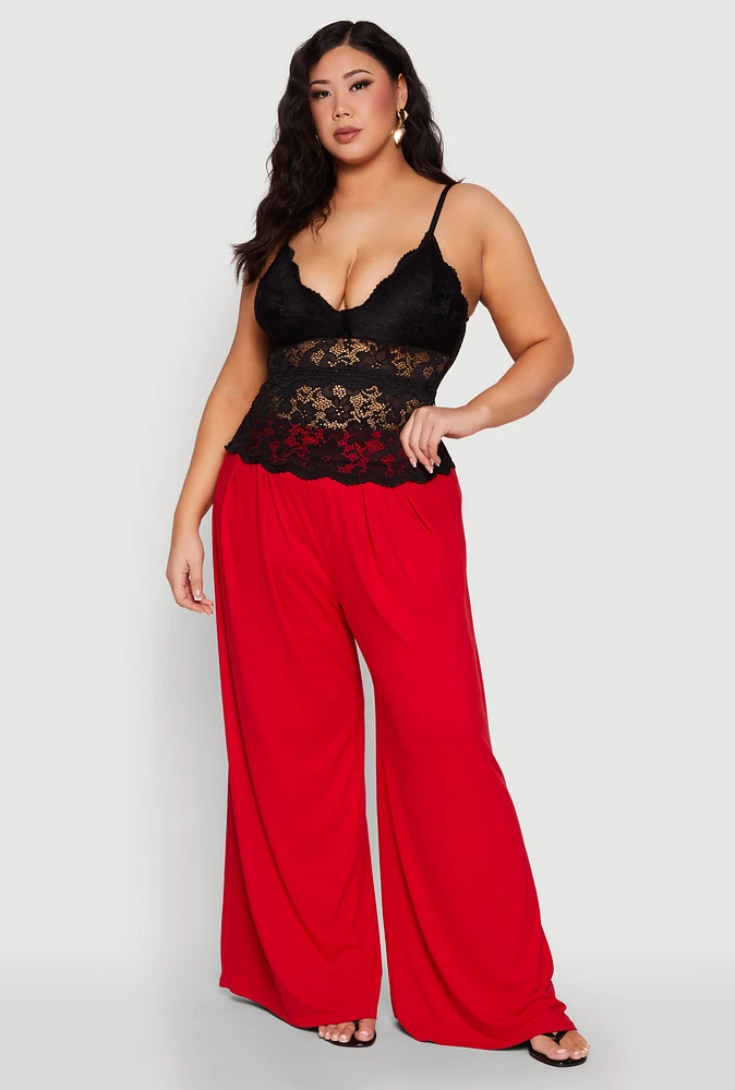 Womens Plus Floral Lace Cami,