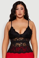 Womens Plus Floral Lace Cami,
