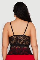 Womens Plus Floral Lace Cami,