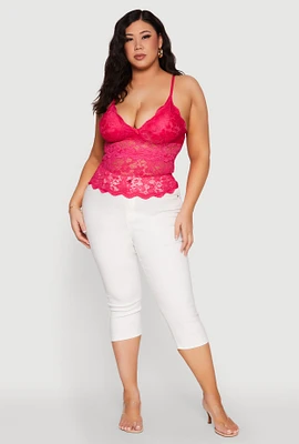 Womens Plus Floral Lace Cami, 1X