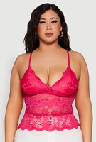 Womens Plus Floral Lace Cami, 1X