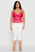 Womens Plus Floral Lace Cami, 1X