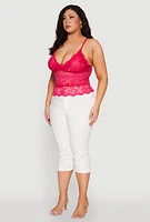 Womens Plus Floral Lace Cami, 1X
