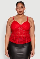 Womens Plus Lace Sweetheart Cami,