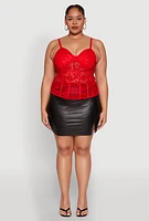 Womens Plus Lace Sweetheart Cami,