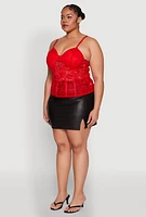 Womens Plus Lace Sweetheart Cami,