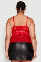 Womens Plus Lace Sweetheart Cami,