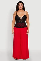 Womens Plus Floral Lace Caged Front Cami,