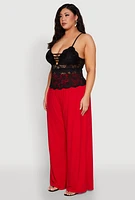 Womens Plus Floral Lace Caged Front Cami,