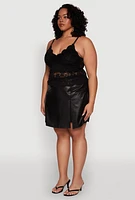 Womens Plus Size Floral Lace Scoop Neck Cami, Black, Size 3X