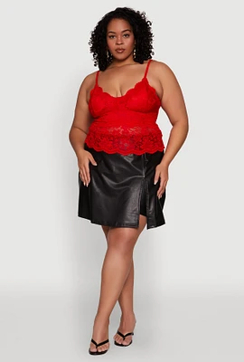 Womens Plus Floral Lace Scoop Neck Cami, 2X