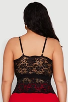 Womens Plus Floral Lace Keyhole Cami, 2X