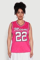 Womens Plus Graphic Basketball Jersey,