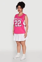 Womens Plus Graphic Basketball Jersey,
