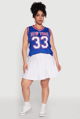 Womens Plus Size Graphic Basketball Jersey, Blue, Size 1X