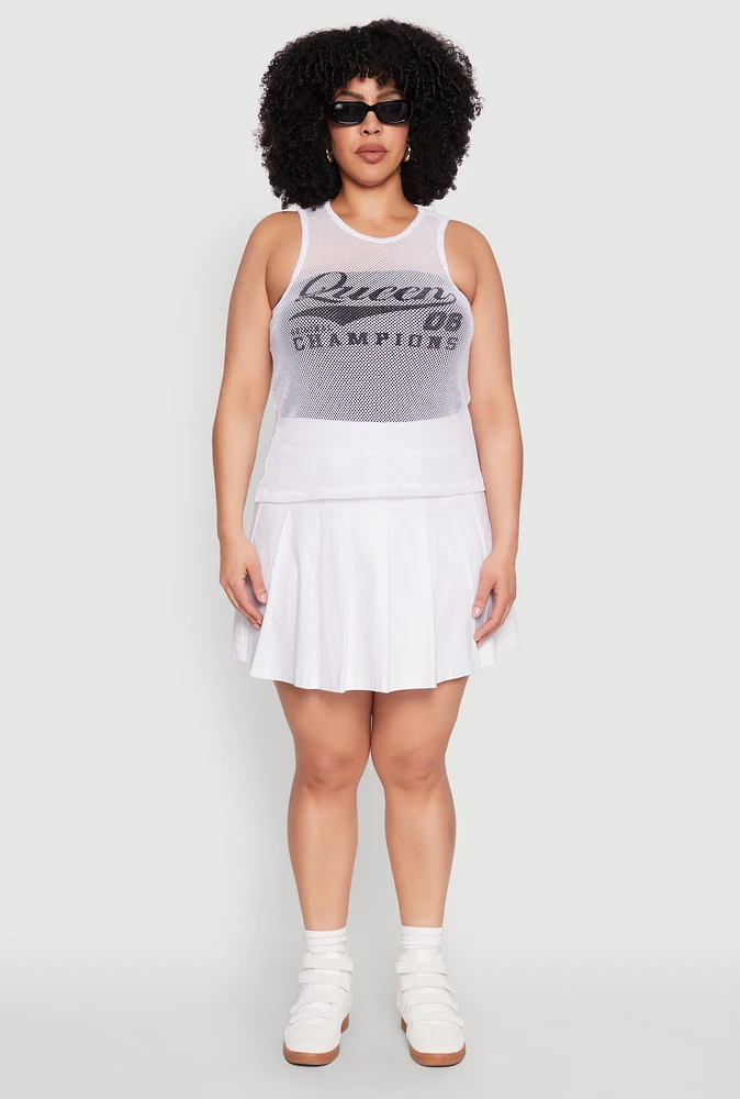 Womens Plus Size Queen 08 Original Champions Tank Top, White, Size 4X