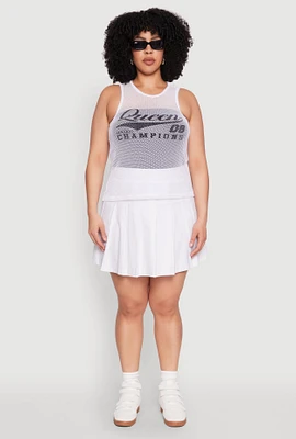 Womens Plus Size Queen 08 Original Champions Tank Top, White, Size 4X