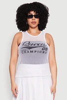 Womens Plus Size Queen 08 Original Champions Tank Top, White, Size 4X