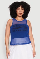 Womens Plus Size Queen 08 Original Champions Tank Top, Blue, Size 1X