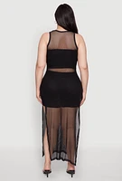 Womens Plus NYC 97 Fishnet Maxi Top, 4X