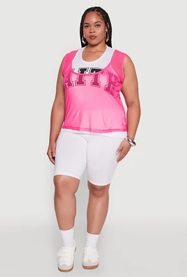 Womens Plus Size Faith Graphic Lined Tank Top, Multi, Size 3X