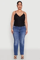 Womens Plus Lace Overlay Cami,