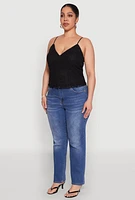 Womens Plus Lace Overlay Cami,