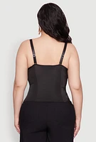 Womens Plus Size Grommet Detail Bustier Top, Black, Size 1X