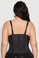 Womens Plus Size Checkered Mesh Bustier Top, Black, Size 3X