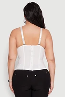 Womens Plus Size Faux Fur Sweetheart Bustier Top, White, Size 1X