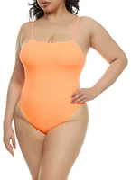 Womens Plus Seamless Criss Cross Back Cami Bodysuit,
