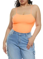 Womens Plus Seamless Criss Cross Back Cami Bodysuit,