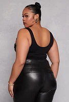Womens Plus Size Rhinestone Studded Bodysuit, Black, Size 2X-3X