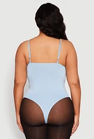 Womens Plus Rhinestone Ruched Padded Bustier Bodysuit, 3X