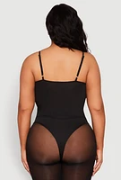 Womens Plus Rhinestone Bustier Bodysuit, 2X