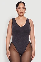 Womens Plus Mineral Wash Tank Bodysuit,