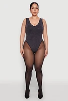 Womens Plus Mineral Wash Tank Bodysuit,
