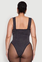 Womens Plus Mineral Wash Tank Bodysuit,