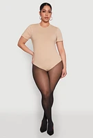 Womens Plus Short Sleeve Bodysuit,