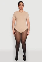 Womens Plus Short Sleeve Bodysuit,