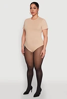 Womens Plus Short Sleeve Bodysuit,