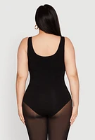 Womens Plus Double Layered Scoop Neck Bodysuit,