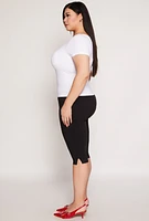 Womens Plus Size Seamless Square Neck Short Sleeve Top, White, Size 1X-2X