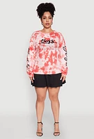 Womens Plus Size Mineral Wash Boss Graphic Sweatshirt, Multi, Size 1X
