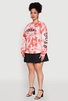 Womens Plus Size Mineral Wash Boss Graphic Sweatshirt, Multi, Size 1X