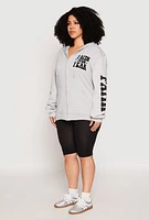 Womens Plus Size Faith Over Fear Zip Front Hoodie, Grey, Size 2X