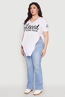 Womens Plus Blessed Beyond Measure Graphic Tee, White,