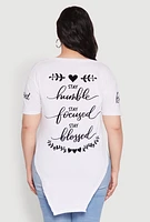 Womens Plus Blessed Beyond Measure Graphic Tee, White,